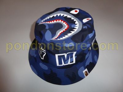 blue bape bucket hat