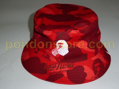 red camouflage bucket hat