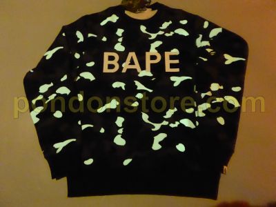 A BATHING APE bape logo city camo crewneck black Pondon Store