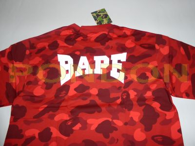 bathing ape red camo shirt