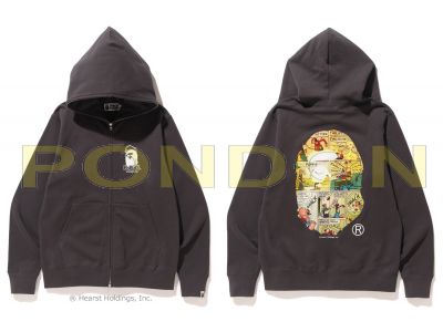 A BATHING APE popeye x bape comic full zip hoody charcoal Pondon Store