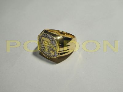 A BATHING APE : rhinestone ape head ring gold [Pondon Store]