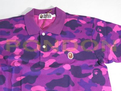 A BATHING APE : color camo one point polo purple [Pondon Store]