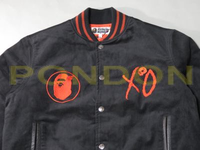 bape x xo varsity jacket black