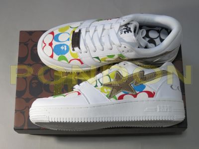 a bathing ape bapesta coach white