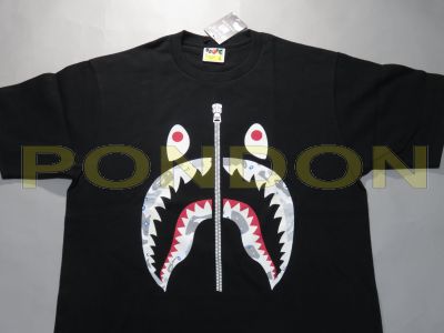 bape shark black tee