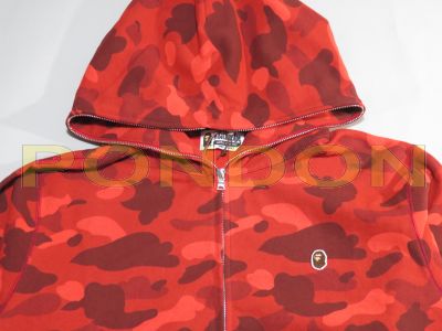 A BATHING APE : color camo ape head one point full zip hoody