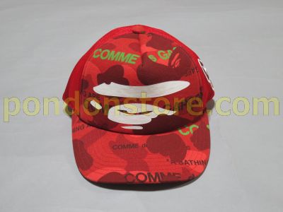 A BATHING APE : comme des garcons osaka x bape mesh cap red