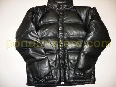 bape leather down jacket