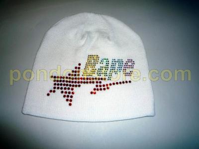 A BATHING APE : bape bapesta logo rhinestone white knit cap beanie