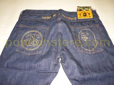 A BATHING APE : stussy x bape narrow fit rigit denim jeans [Pondon