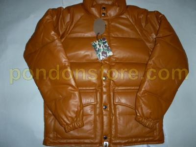bape leather down jacket