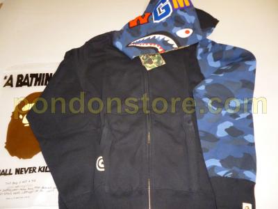 blue and black bape hoodie