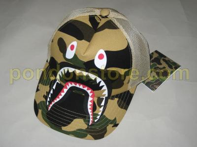 A BATHING APE : bape shark 1st camo yellow cap truckerhat