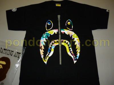 bape multi camo shark tee