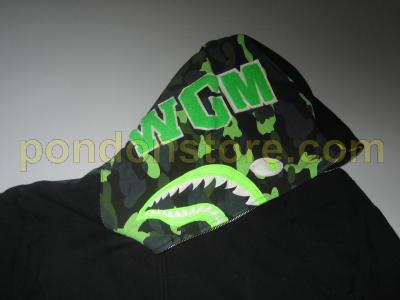 Neon green cheap bape hoodie