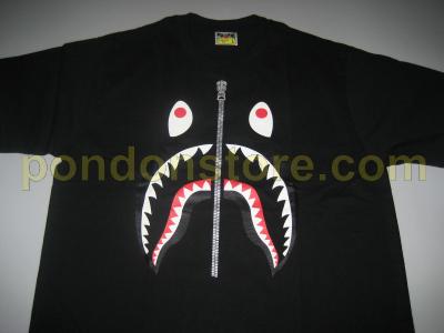 bape shark black tee