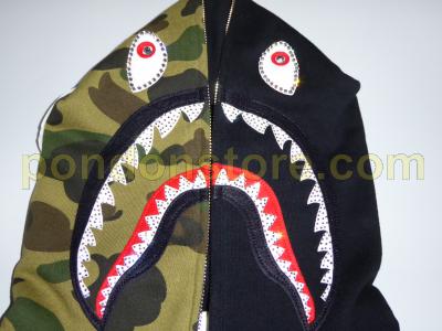 bape swarovski shark hoodie