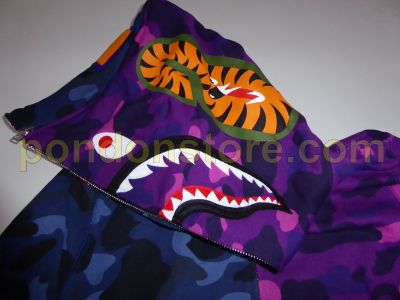 half blue half purple bape hoodie