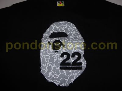 A BATHING APE : bape 22nd anniversary head black tee [Pondon Store]