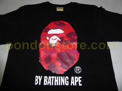 red and black bape shirt