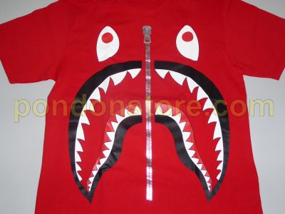 bape shark tee red