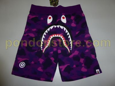 bape shark shorts purple