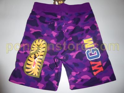 bape shark shorts purple