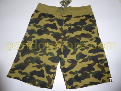 bape green camo shorts