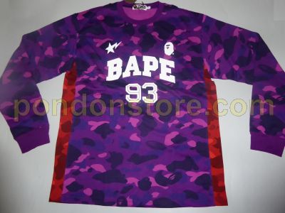 A BATHING APE bape 93 color camo purple long sleeve tee Pondon Store