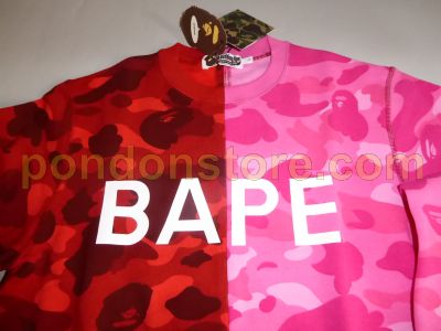 red and pink bape hoodie